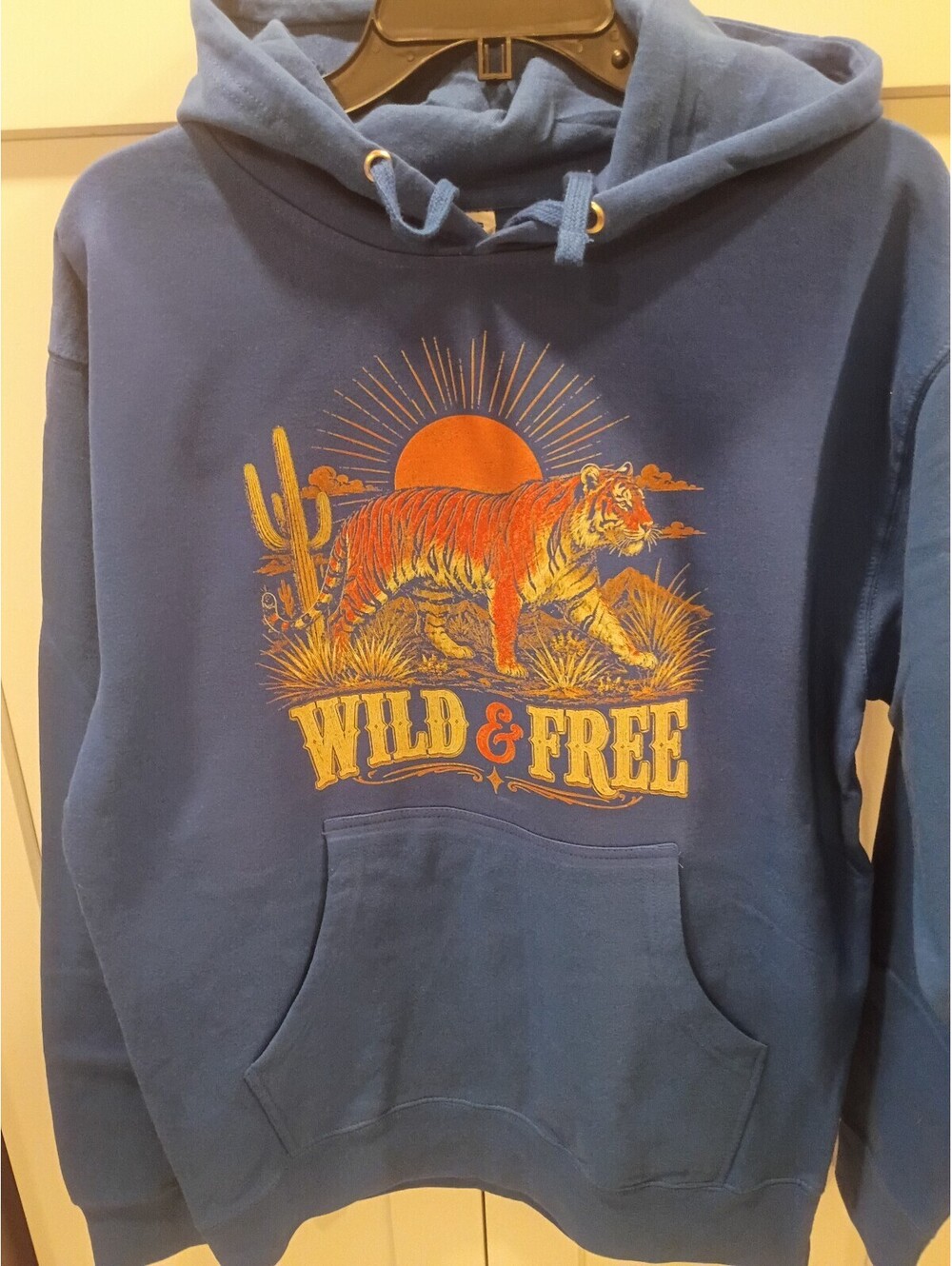 Independent Trading Company Wild & Free Blue Hoodie Medium